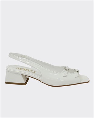 Çift Bantlı 4 Cm Rahat Topuklu Ayakkabı