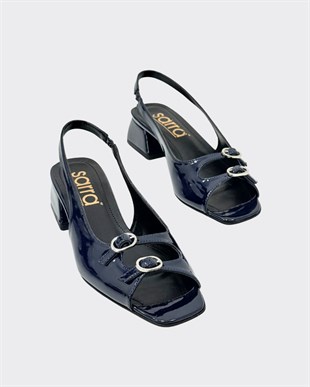 Çift Bantlı 4 Cm Rahat Topuklu Ayakkabı