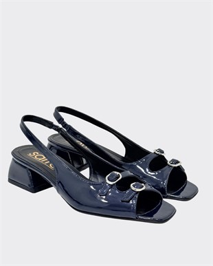 Çift Bantlı 4 Cm Rahat Topuklu Ayakkabı