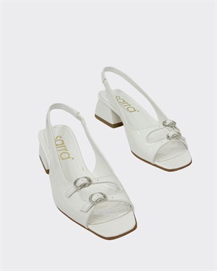 Çift Bantlı 4 Cm Rahat Topuklu Ayakkabı