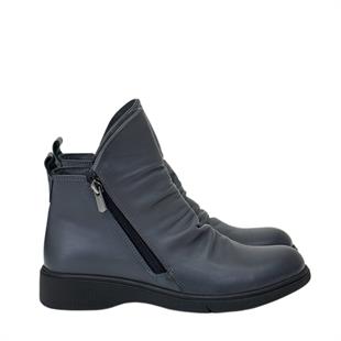 Çift Fermuarlı Hakiki Deri Yumuşak Tabanlı Bot