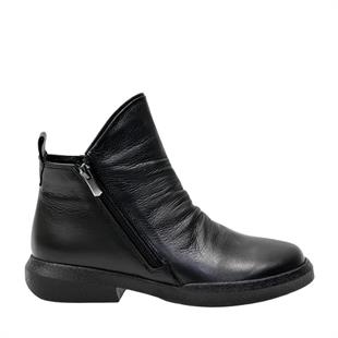 Çift Fermuarlı Hakiki Deri Yumuşak Tabanlı Bot