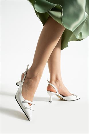 Çift Fiyonk Tasarımlı 7 Cm Rahat Topuklu Stiletto