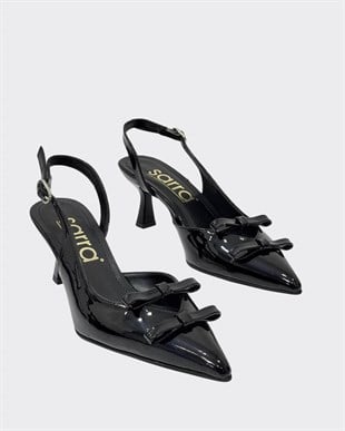Çift Fiyonk Tasarımlı 7 Cm Rahat Topuklu Stiletto