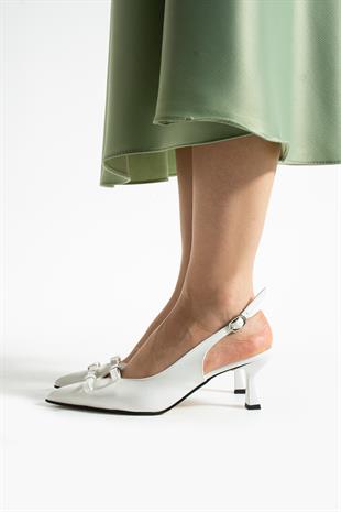 Çift Fiyonk Tasarımlı 7 Cm Rahat Topuklu Stiletto