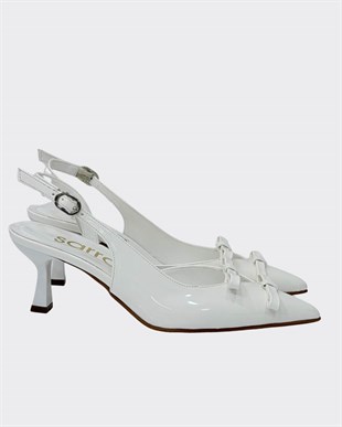 Çift Fiyonk Tasarımlı 7 Cm Rahat Topuklu Stiletto