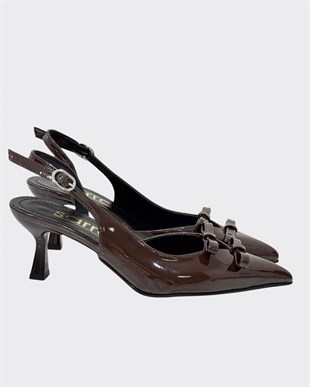Çift Fiyonk Tasarımlı 7 Cm Rahat Topuklu Stiletto