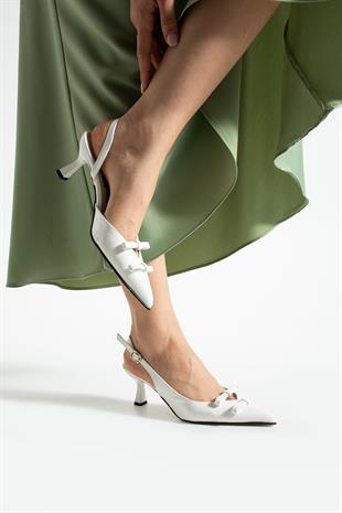 Çift Fiyonk Tasarımlı 7 Cm Rahat Topuklu Stiletto