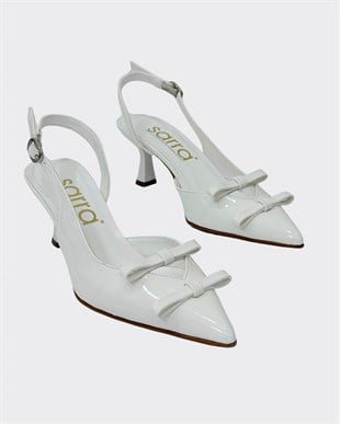 Çift Fiyonk Tasarımlı 7 Cm Rahat Topuklu Stiletto