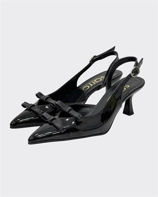 Çift Fiyonk Tasarımlı 7 Cm Rahat Topuklu Stiletto