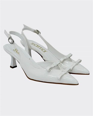 Çift Fiyonk Tasarımlı 7 Cm Rahat Topuklu Stiletto