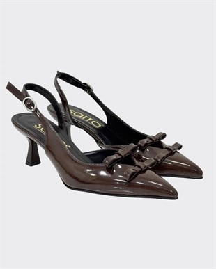Çift Fiyonk Tasarımlı 7 Cm Rahat Topuklu Stiletto