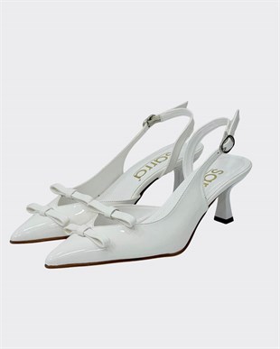 Çift Fiyonk Tasarımlı 7 Cm Rahat Topuklu Stiletto