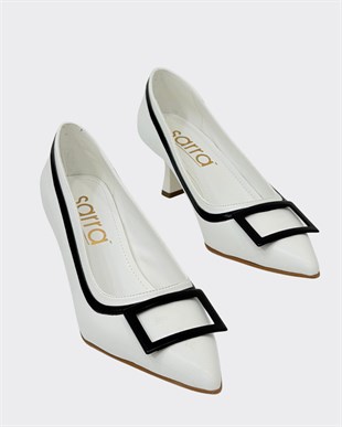 Çift Renkli Tasarım 6 Cm Rahat Topuklu Stiletto