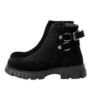 Çift Tokalı Hakiki Deri 4 Cm Tabanlı Bot