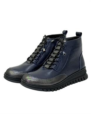 Fermuarlı Hakiki Deri 5 Cm Dolgu Topuk Bot