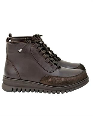 Fermuarlı Hakiki Deri 5 Cm Dolgu Topuk Bot