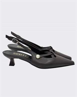 Fındık Topuk İnci Detaylı Tasarım Stiletto