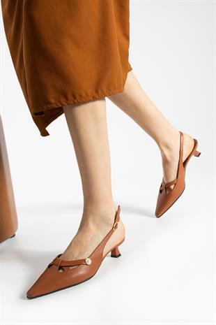 Fındık Topuk İnci Detaylı Tasarım Stiletto