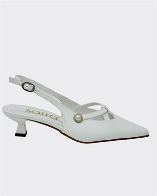 Fındık Topuk İnci Detaylı Tasarım Stiletto