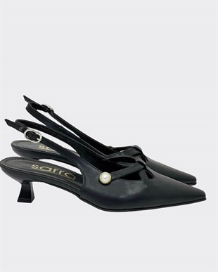 Fındık Topuk İnci Detaylı Tasarım Stiletto