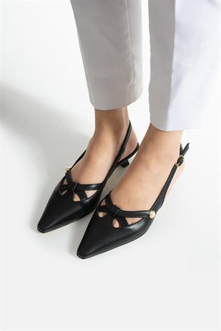 Fındık Topuk İnci Detaylı Tasarım Stiletto
