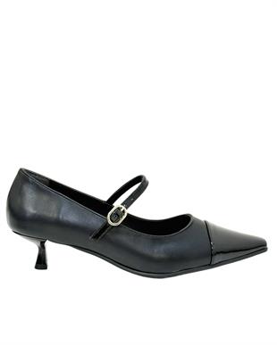 Fındık Topuk Tek Bant Tasarımlı  Rahat Stiletto