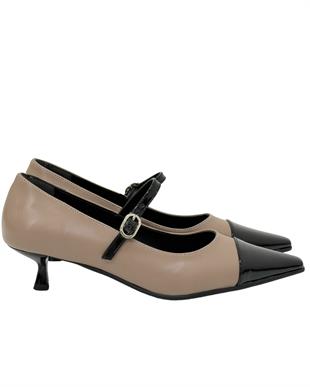 Fındık Topuk Tek Bant Tasarımlı  Rahat Stiletto