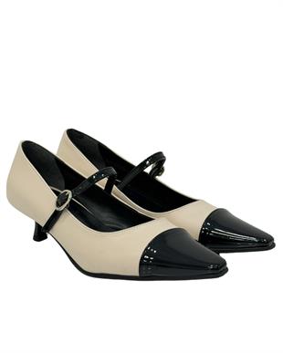Fındık Topuk Tek Bant Tasarımlı  Rahat Stiletto