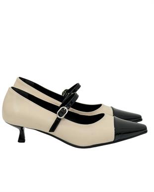 Fındık Topuk Tek Bant Tasarımlı  Rahat Stiletto