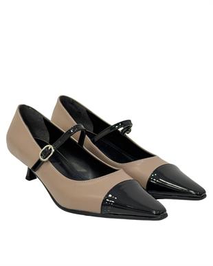 Fındık Topuk Tek Bant Tasarımlı  Rahat Stiletto