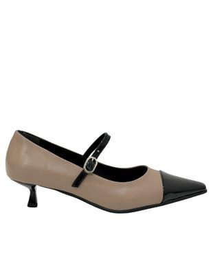 Fındık Topuk Tek Bant Tasarımlı  Rahat Stiletto