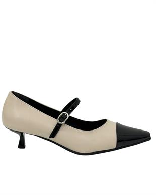 Fındık Topuk Tek Bant Tasarımlı  Rahat Stiletto