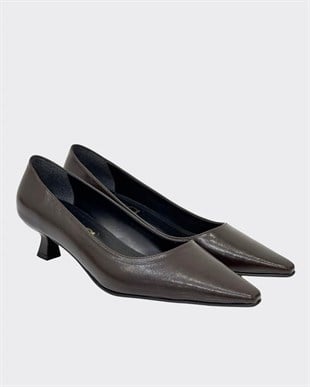 Fındık Topuklu Tasarımlı Sade Rahat Stiletto