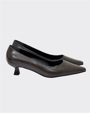 Fındık Topuklu Tasarımlı Sade Rahat Stiletto