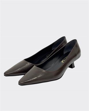 Fındık Topuklu Tasarımlı Sade Rahat Stiletto