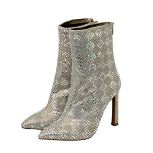 Full Gerçek Taş İşlemeli 10 Cm Topuklu Bot