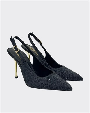 Full Taş İşlemeli 10 Cm Topuklu Stietto