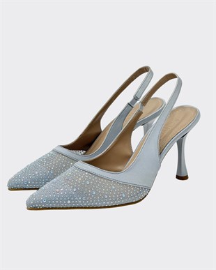 Full Taş İşlemeli 8 Cm Rahat Topuklu Stiletto