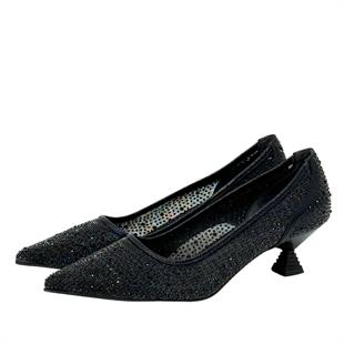 Full Taş İşlemeli Fındık Topuklu Stiletto