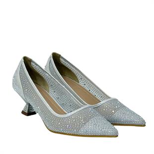 Full Taş İşlemeli Fındık Topuklu Stiletto