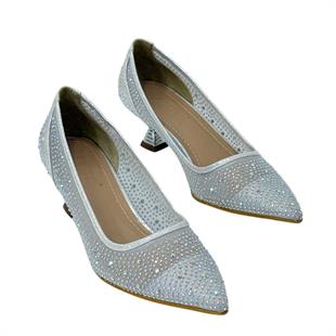 Full Taş İşlemeli Fındık Topuklu Stiletto