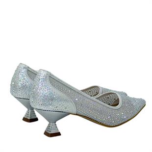 Full Taş İşlemeli Fındık Topuklu Stiletto