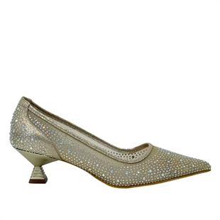 Full Taş İşlemeli Fındık Topuklu Stiletto