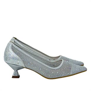 Full Taş İşlemeli Fındık Topuklu Stiletto