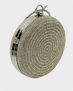 Full Taş İşlemeli Makaron Abiye El Çantası