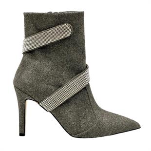 Gümüş Detaylı 9 Cm Topuklu Tasarım Stiletto Bot