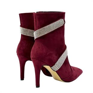 Gümüş Detaylı 9 Cm Topuklu Tasarım Stiletto Bot