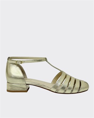 Hakiki Deri 3 Cm Topuklu Tasarım Ayakkabı