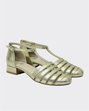 Hakiki Deri 3 Cm Topuklu Tasarım Ayakkabı